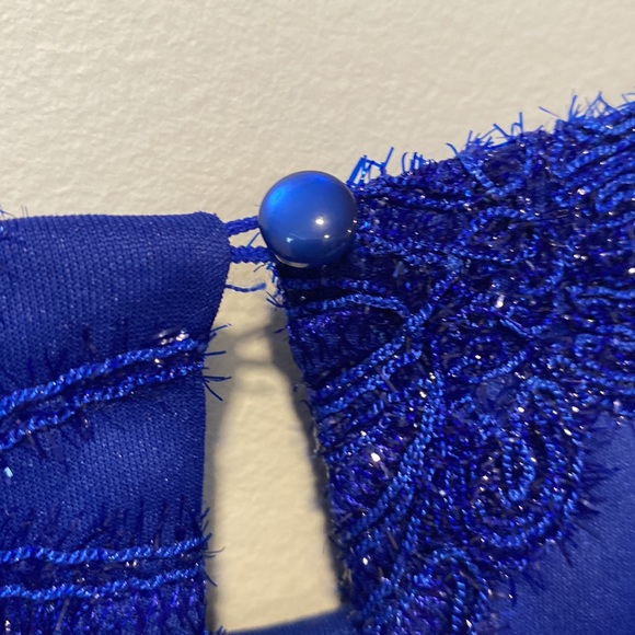 LUXOLOGY Women’s Blue Floral Design Sleeveless Midi Dress Size 22/24 - Picture 10 of 11